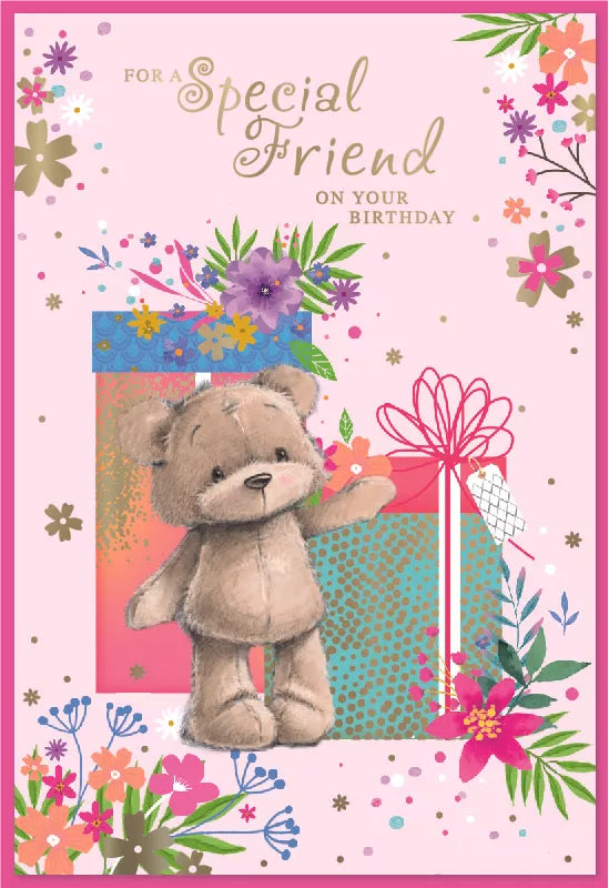 Set of six Simon Elvin C50 birthday greeting cards featuring special friend designs, ideal for celebrating friends' birthdays.