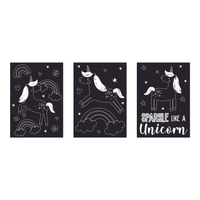 Eurowrap Scratch Art 3pc Unicorn