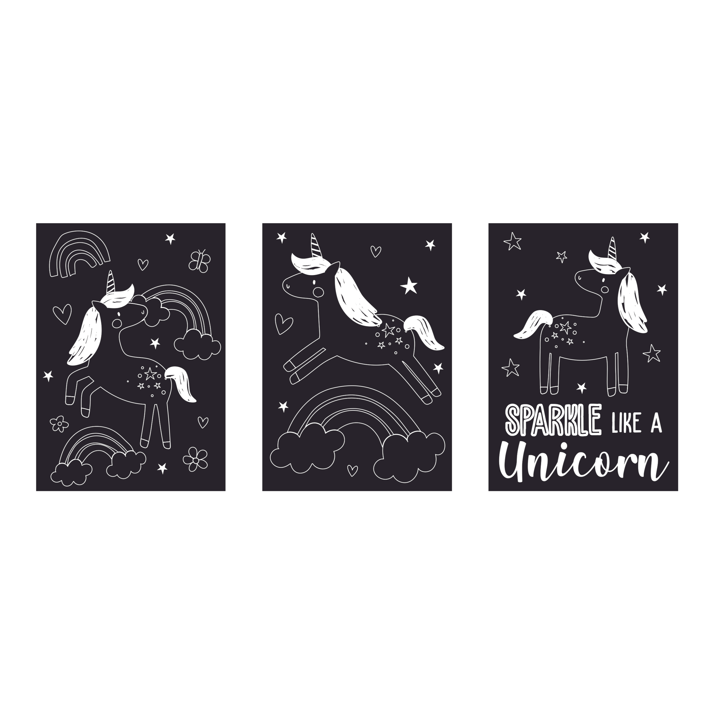 Eurowrap Scratch Art 3pc Unicorn