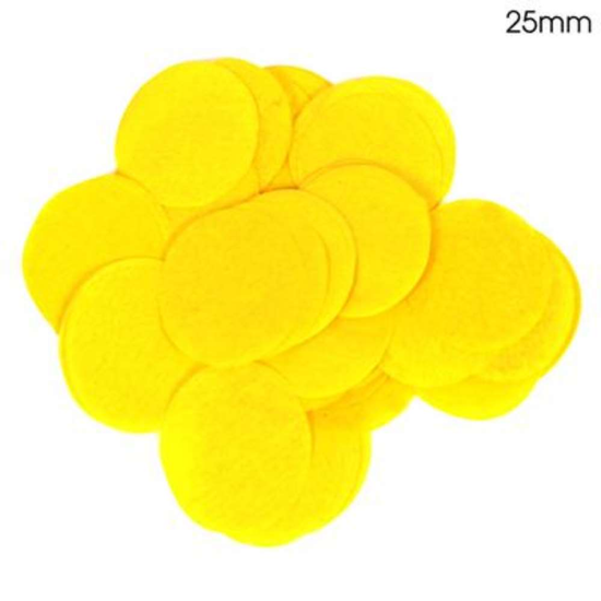 Confetti Round Bio-Degradable 25mm 100g Yellow