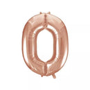 Unique Foil Balloon Rose Gold 34" Number 0