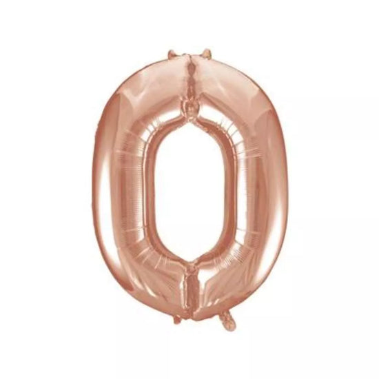 Unique Foil Balloon Rose Gold 34" Number 0
