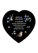 Memorial Slate Heart Grandad 20x20cm