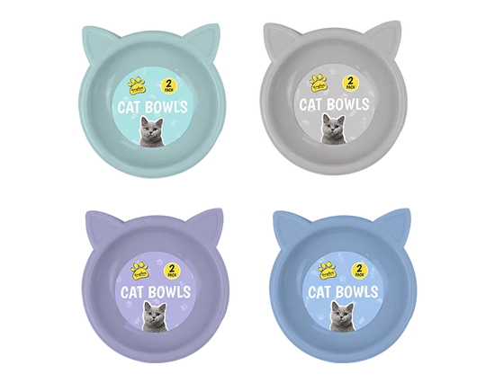 Cat Bowl 17cm 2pk (Colour May Vary)