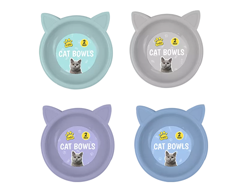Cat Bowl 17cm 2pk (Colour May Vary)