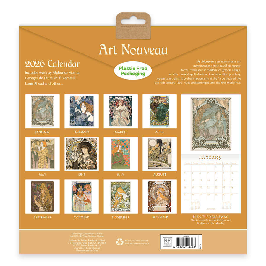 Robert Frederick Calendar Art Nouveau Large