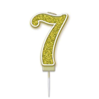 Oaktree Party Candle Number 7 Gold 7.5cm