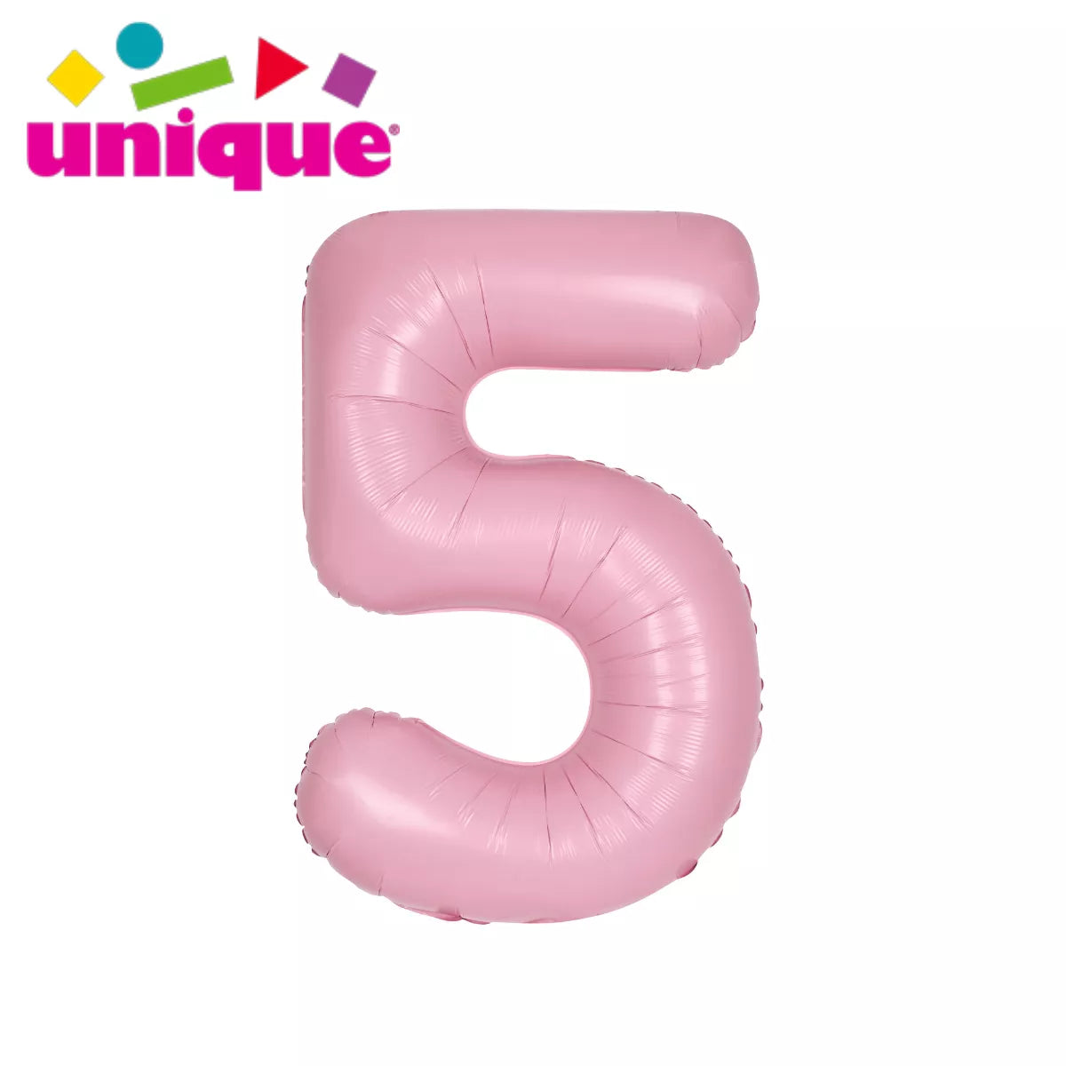 Unique Foil Balloon Matte Pink 34" Number 5