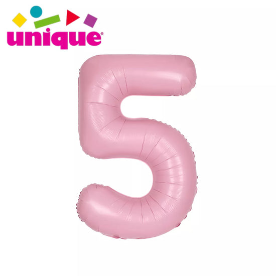 Unique Foil Balloon Matte Pink 34" Number 5