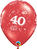 Qualatex Ruby Anniversary 11" Latex Balloons 25pk