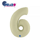 Grabo olive green foil balloon shaped as the number 6, 40 inches tall, suitable for celebrations and party decorations.