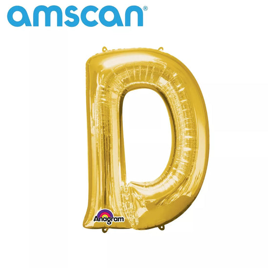 Anagram Foil Balloon Gold 16" Letter D