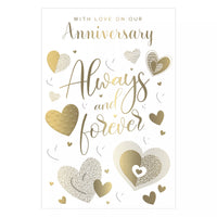 Set of six Prelude C75 Our Anniversary greeting cards featuring elegant designs for special occasions.
