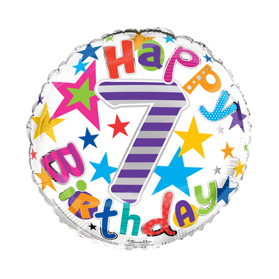 Simon Elvin Foil Balloon Happy Birthday Age 7 18