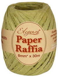 Oaktree Ribbon Sage Green Raffia 30m