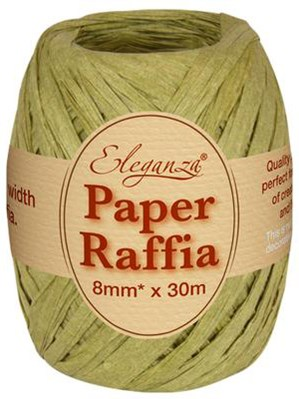 Oaktree Ribbon Sage Green Raffia 30m