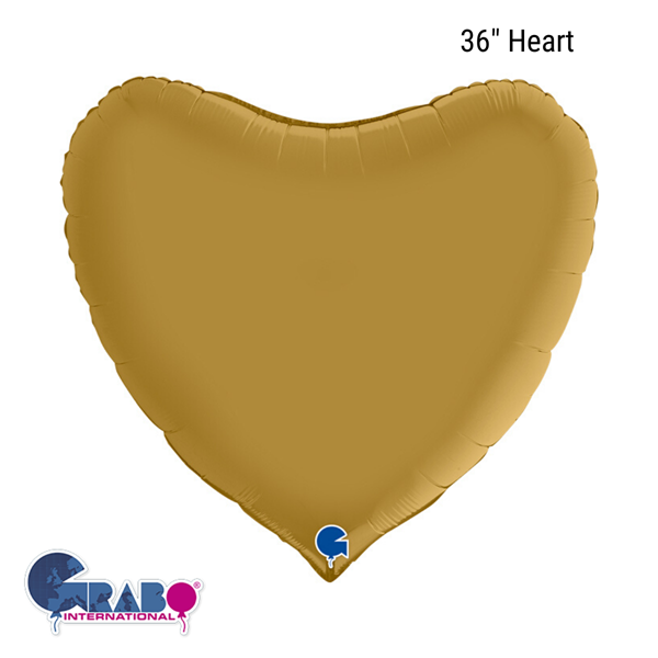 Grabo Foil Balloon Satin Gold Heart 36"