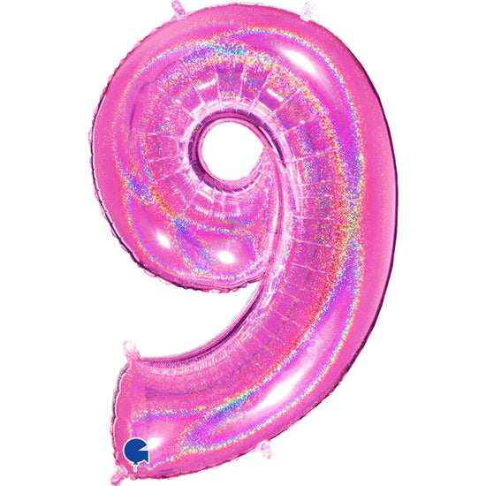 Grabo Foil Holo Glitter Fuchsia 40" Number 9