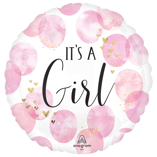 Anagram It's A Girl Watercolour 18" Foil Balloon