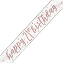 Unique Banner Rose Gold Glitz Age 21 9ft