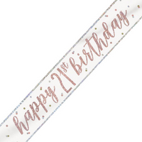 Unique Banner Rose Gold Glitz Age 21 9ft