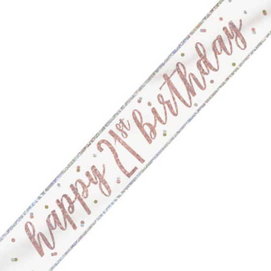 Unique Banner Rose Gold Glitz Age 21 9ft