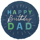 Unique Foil Balloon Happy Birthday Dad Blue 18"