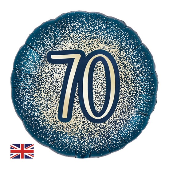 Oaktree Age 70 Navy & Gold 18" Foil Balloon