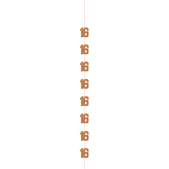 5ft Hanging D cor Age 16 Glitz Rose Gold