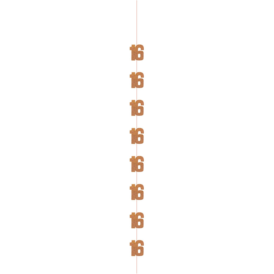 5ft Hanging D cor Age 16 Glitz Rose Gold