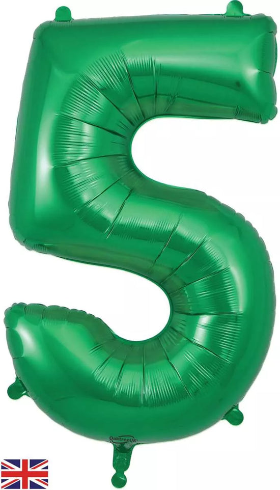Oaktree Foil Balloon Green 34" Number 5
