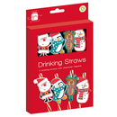 Christmas Novelty Straws 4pk