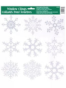 Glitter Snowflake Window Clings 9pk