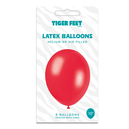 6 x 8pk Latex Balloons Red Blank