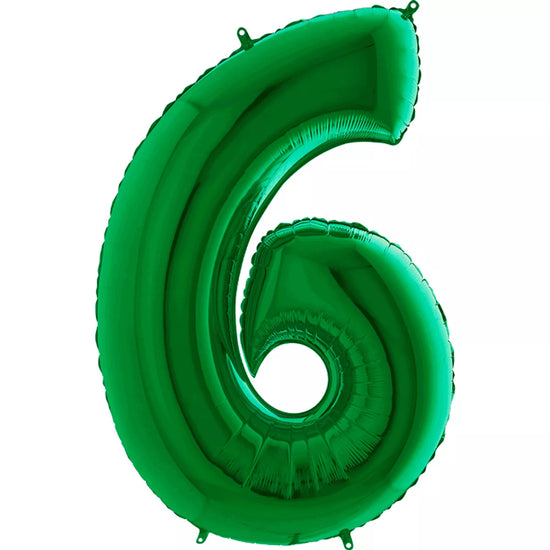 Grabo Foil Balloon Green 40" Number 6