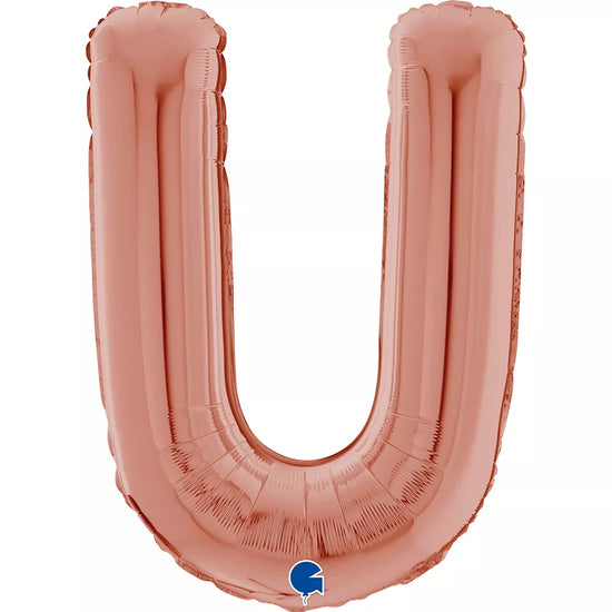 Grabo Foil Balloon Rose Gold 26" Letter U