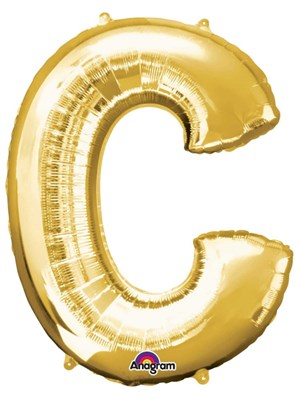 Anagram Foil Balloon Gold 34" Letter C