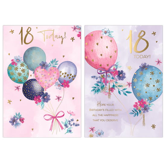 Poppyhill 12 Pack Cards C50 Birthday Age 18