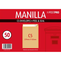50pk Redfield Envelopes C5 162x229mm Manilla
