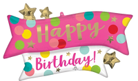Anagram Pink Confetti Birthday 38" Foil Baloon
