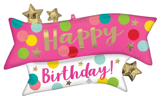 Anagram Pink Confetti Birthday 38" Foil Baloon