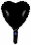 Oaktree 5 Pack Foil Balloon Black Heart 9