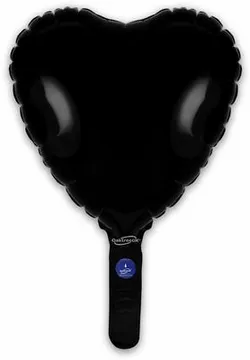 Oaktree 5 Pack Foil Balloon Black Heart 9