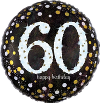 Anagram Sparkling Birthday Age 60 18" Foil Balloon