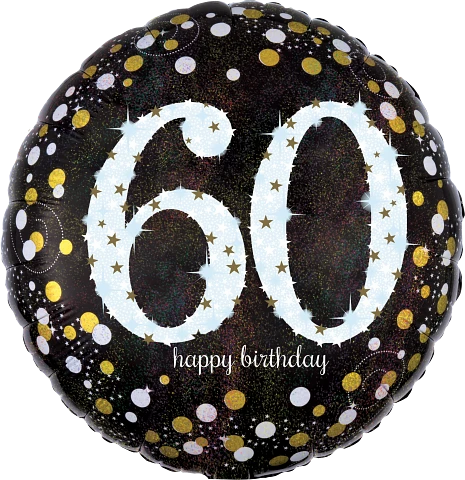 Anagram Sparkling Birthday Age 60 18" Foil Balloon