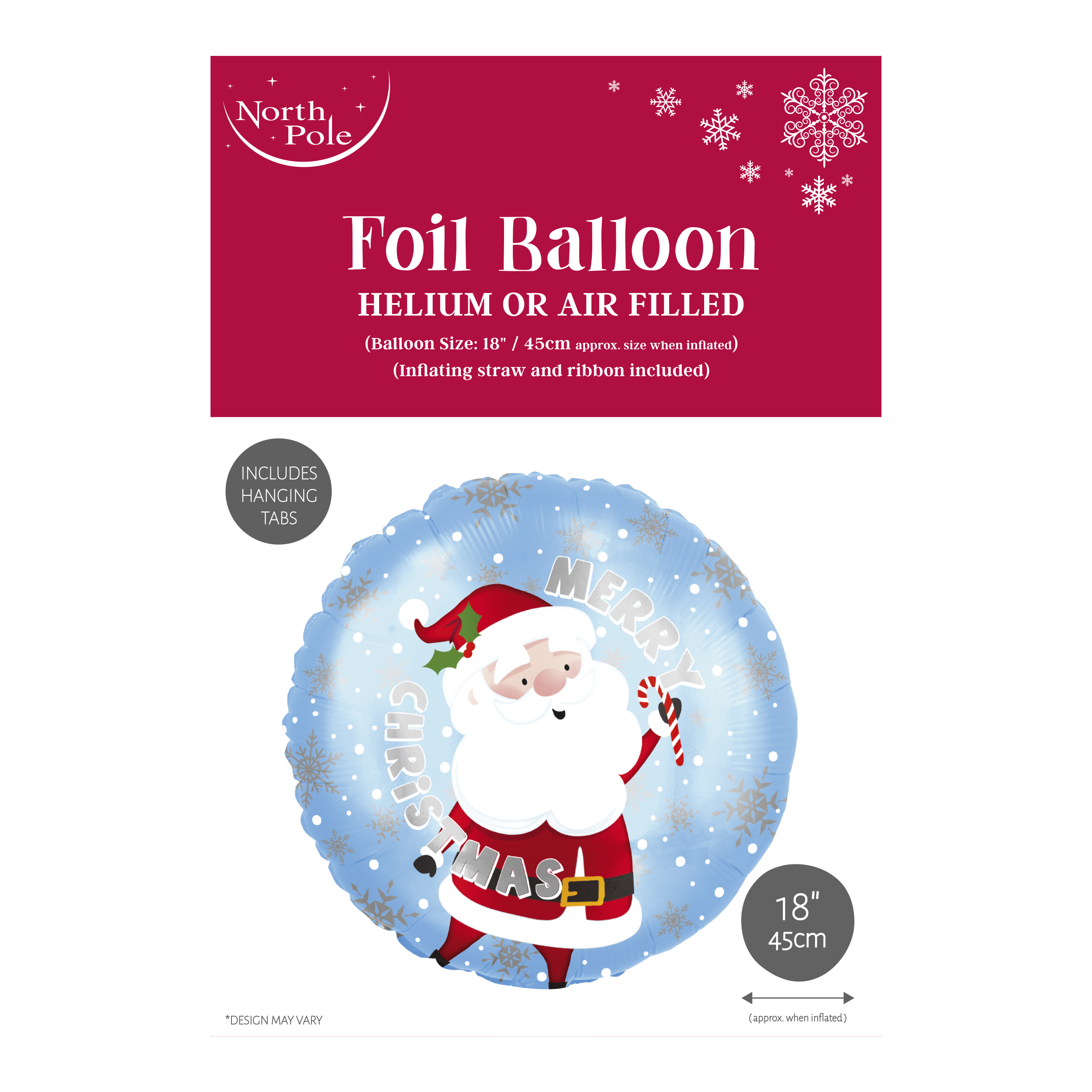 Eurowrap Foil Balloon Santa Cute 18