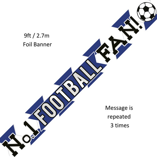 Sensations Banner No.1 Football Fan Blue 9ft