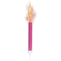 Unique 2 Pack Ice Fountain Prismatic Pink party candles with vibrant pink and shimmering prismatic design, ideal for celebrations