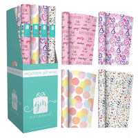 Rollwrap Female 3M gift wrap rolls by IG Design Group, featuring colorful, decorative wrapping paper in a 36-pack.