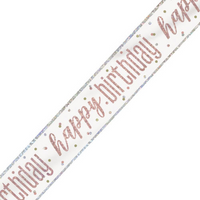 Unique Banner Rose Gold Glitz Happy Birthday 9ft